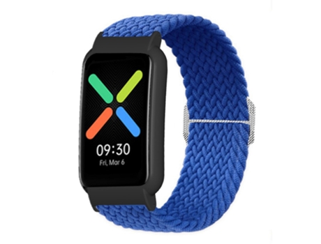 Correa de nailon con elástico de punto para Oppo Watch - azul oscuro/negro