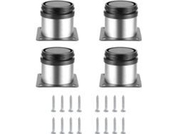 Patas ajustables Omni 4 de acero inoxidable para muebles, altura regulable de 0 a 10 mm, para mesas, armarios, estanterías y cocinas.