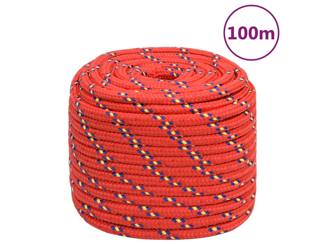 Cuerda De Barco Polipropileno Rojo 16 Mm 100 M