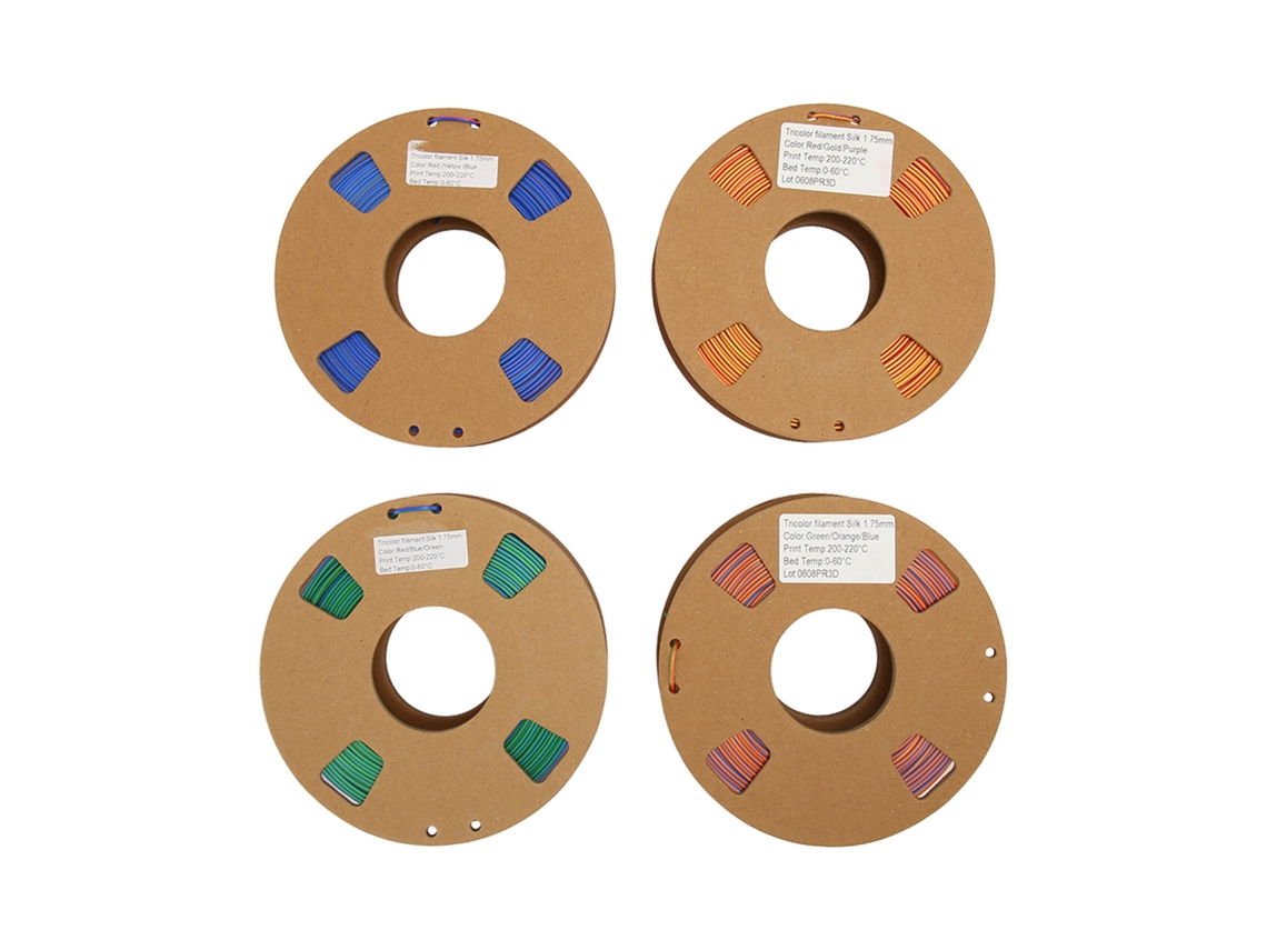 Filamento Para Impressora 3d (gradiente Três Cores, Brilho De Seda) Pacote De Filamento Pla De 1,75mm