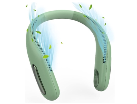 Ventilador de cuello sin aspas Ventilador de cuello portátil recargable Ventilador personal ultra silencioso manos libres de 3 velocidades Verde BI...