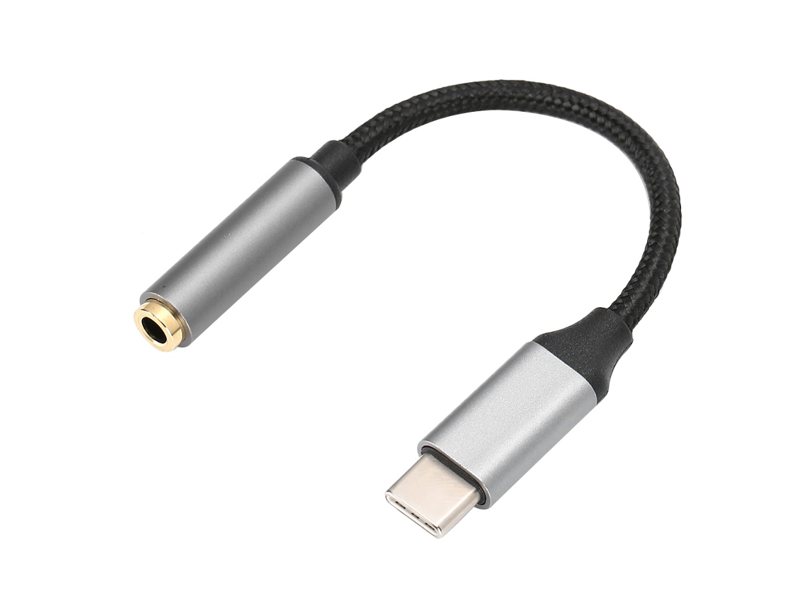 Adaptador Usb-c A Conector De Audio Auxiliar De 3,5 Mm Con Cable De Nailon, Compatible Con Xiaomi, Huawei Y Oneplus.