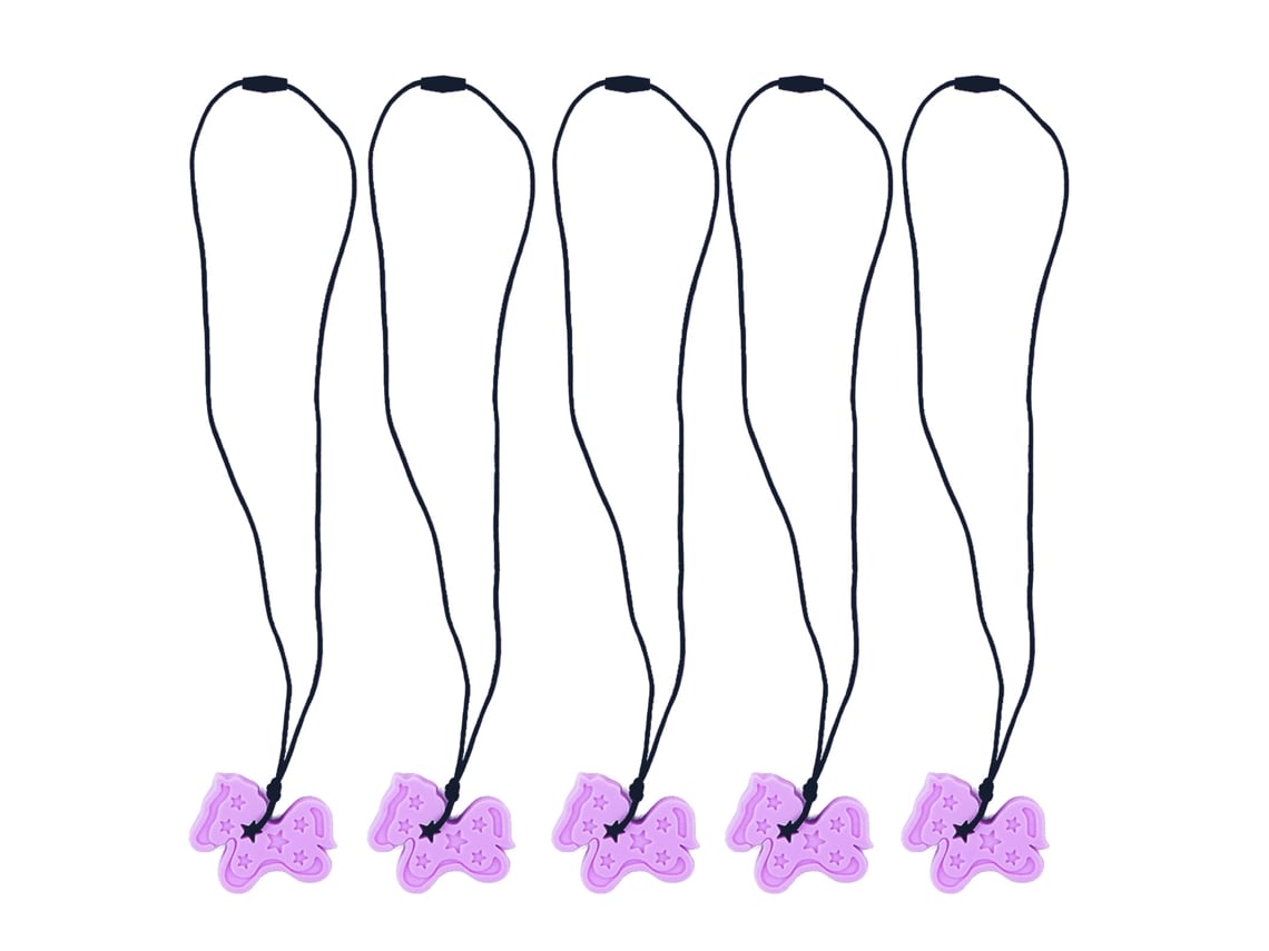 5pcs Chupeta De Silicone Em Forma De Pingente Para Dentição Bebê Roxo Com Massagem Gengival
