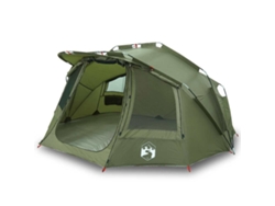 vidaXL Tienda de pesca 5 personas impermeable verde oliva