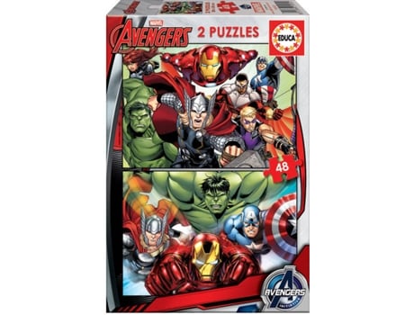 Puzzle EDUCA 2x Puzzle 48 Avengers (Edad Mínima: 3 Años - 96 Piezas)