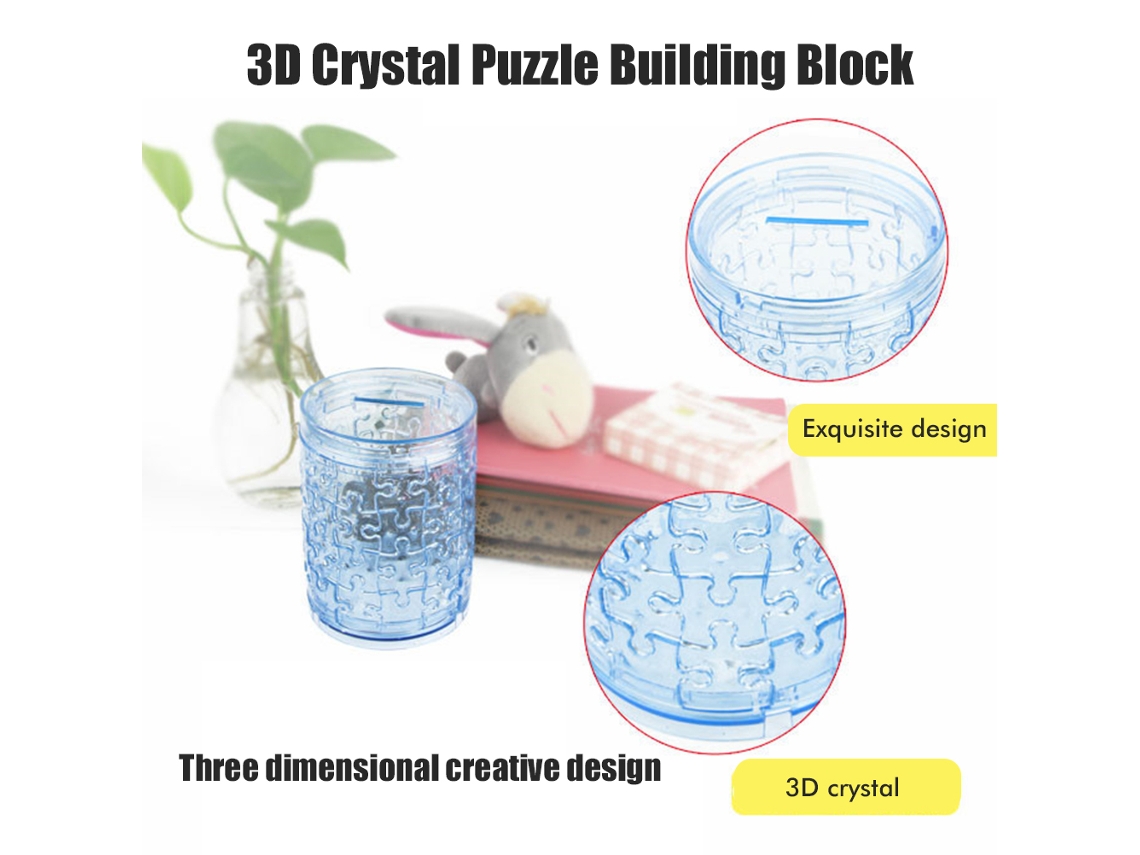 Rompecabezas De Cristal 3d, Cerdito De Porcelana, Bloque De Construcción Transparente Para Armar.