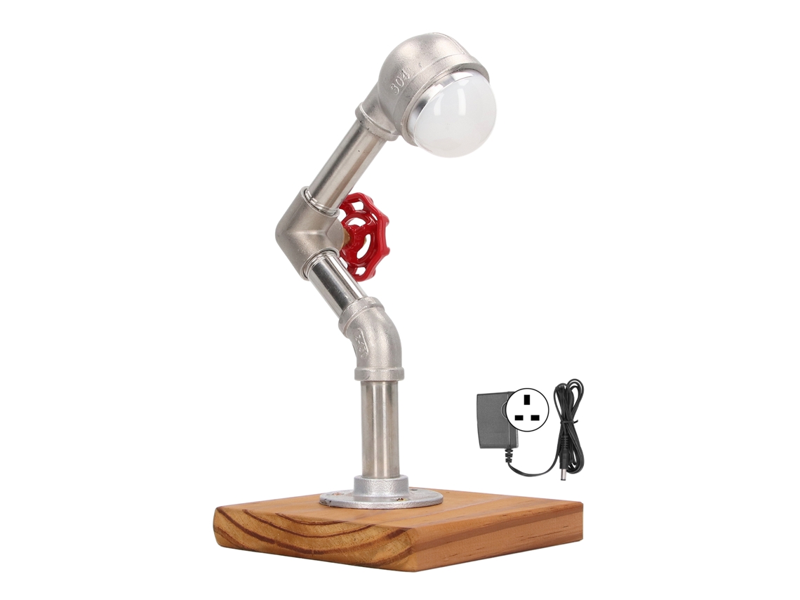 Lámpara De Mesa De Diseño Industrial Con Tubos Led, Luz Blanca Fría, Para Dormitorio O Sala De Estar, Enchufe Británico 110-220v.