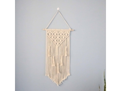 Rebe-colgante De Pared Macramé Tejido A Mano Con Mástil De Madera Decoración Interior Exterior Boho