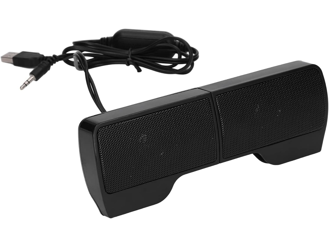 Mini altavoces USB con clip, sonido estéreo envolvente (PC/monitor)