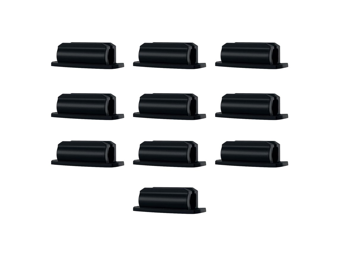 2026-10 Unidades Portátiles Clip Para Bolígrafos Adhesivo Pequeño Anillo Para Escritorio Oficina Negro