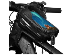YEMAESRE Bolsa impermeable para montaje en teléfono para bicicleta, bolsa para manillar de bicicleta con tubo superior de ciclismo, color negro