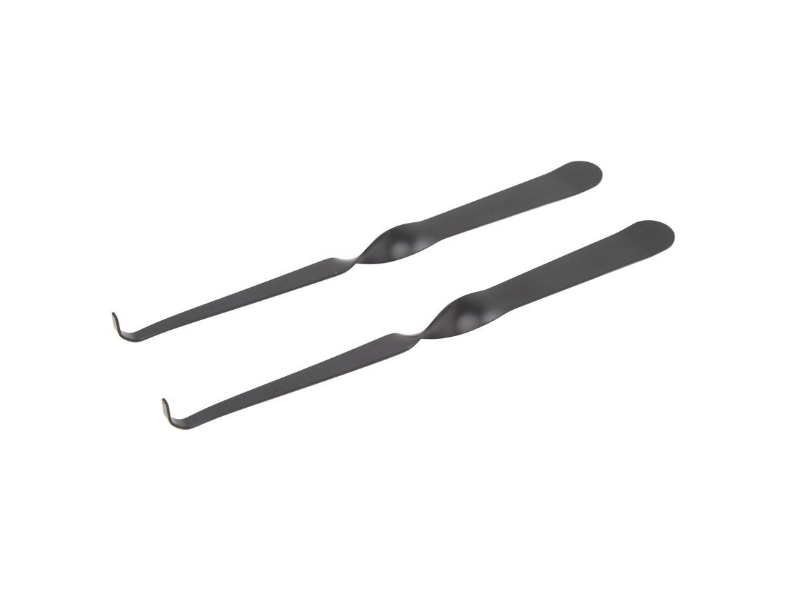 Conjunto de 2 suportes para velas em aço inoxidável preto com gancho para apagar velas multifuncionais.