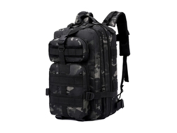 Mochila de nailon de alta densidad con puerto de carga USB y estampado de camuflaje de 30 litros.