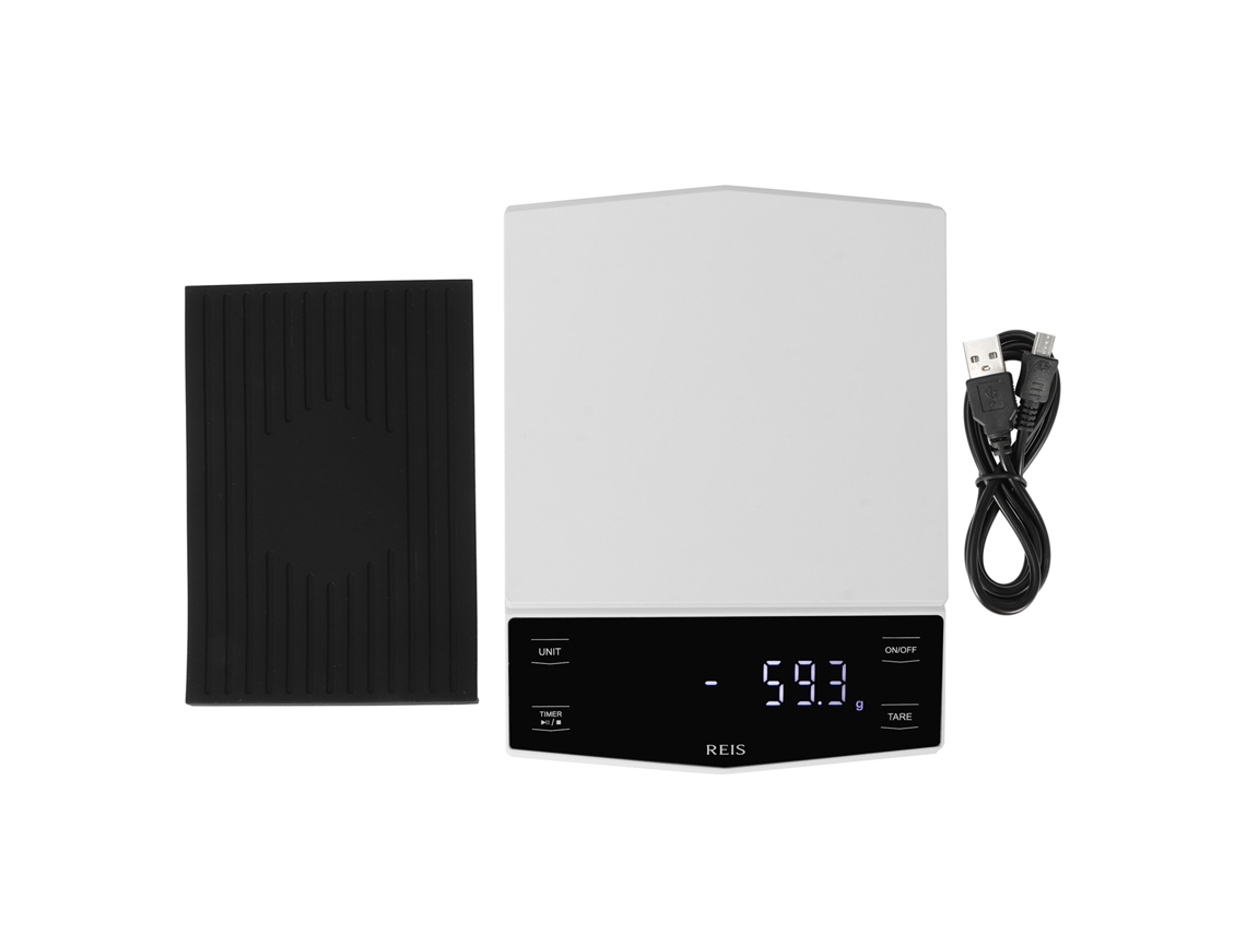 Báscula de café eléctrica de goteo con carga USB y pantalla LED