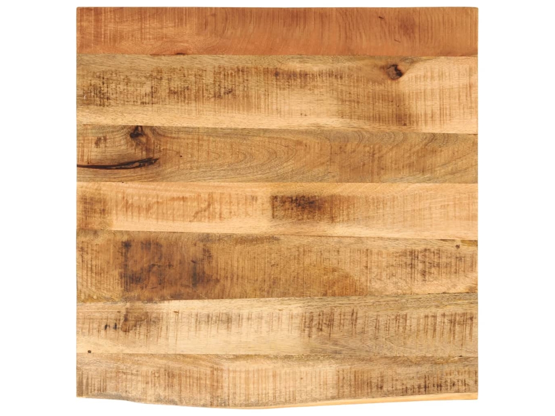 Tablero De Mesa Borde Natural Madera Maciza Mango 40x40x3,8 Cm