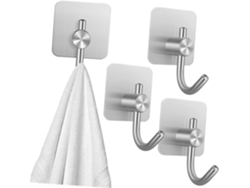 Ganchos Adhesivos De Acero Inoxidable Pared 4 Juego Para Resistentes Ganchos Ganchos Baño