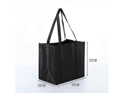 Juego de 10 bolsas de compra reutilizables extragrandes, plegables y duraderas con asas reforzadas, color negro GOKOCO