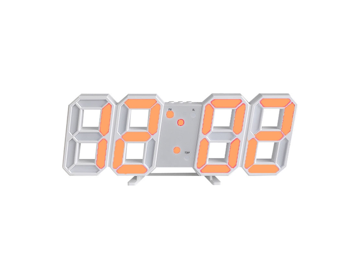 Reloj Digital 3D, Estilo Minimalista, Montable en Pared, LED, Números Blancos NEVEANCE
