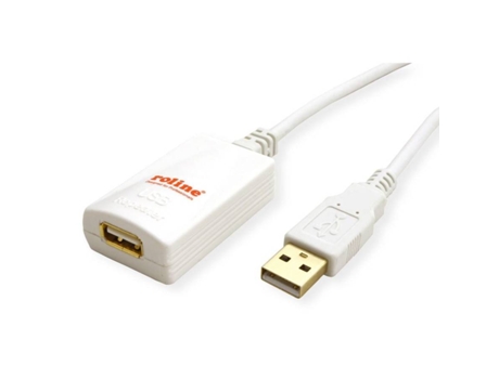 Cable ROLINE (USB - 5m - Blanco)