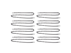 8 Piezas De Cadena Para Joyería Diy De 1,2 M De Aluminio Resistente Para Collares Y Pulseras, Color Plata Y Negro.