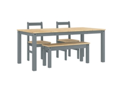 Maison Exclusive - Juego De Comedor Panama 4 Pzas Madera Maciza De Pino Gris