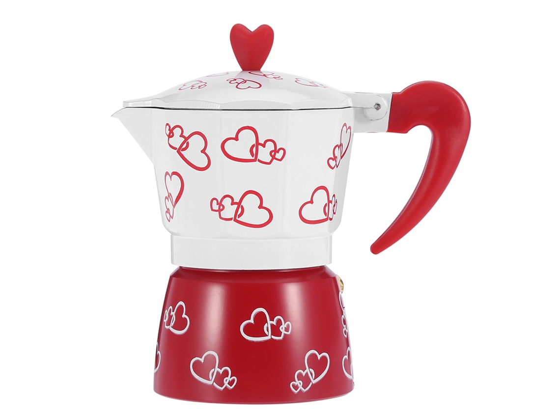 Cafetera de aluminio duradera para uso doméstico y de oficina.