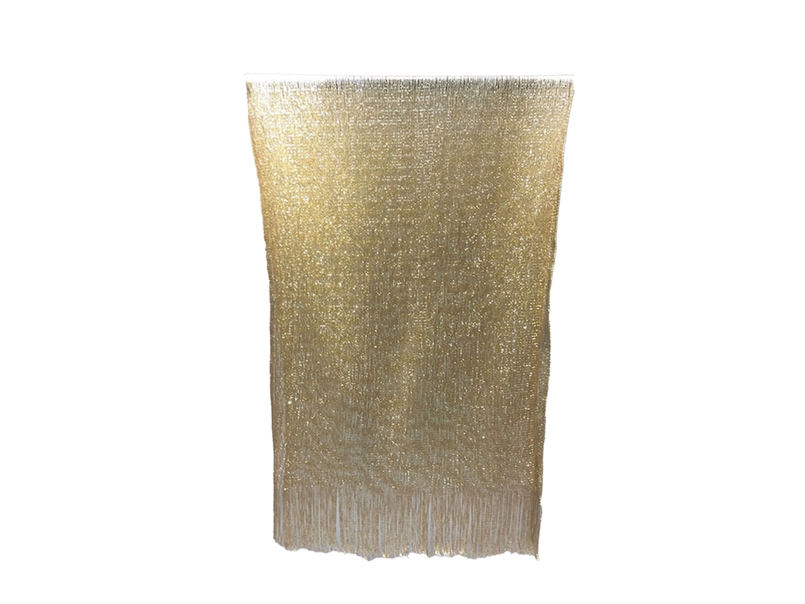 Chal/bufanda Ligero De Poliéster Dorado Para Primavera/otoño Con Borde Cosido.