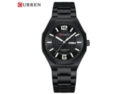 (negro) Reloj De Cuarzo Sencillo E Impermeable Con Correa De Acero Inoxidable, Fecha, Estilo Casual De Negocios, Forma Octogonal