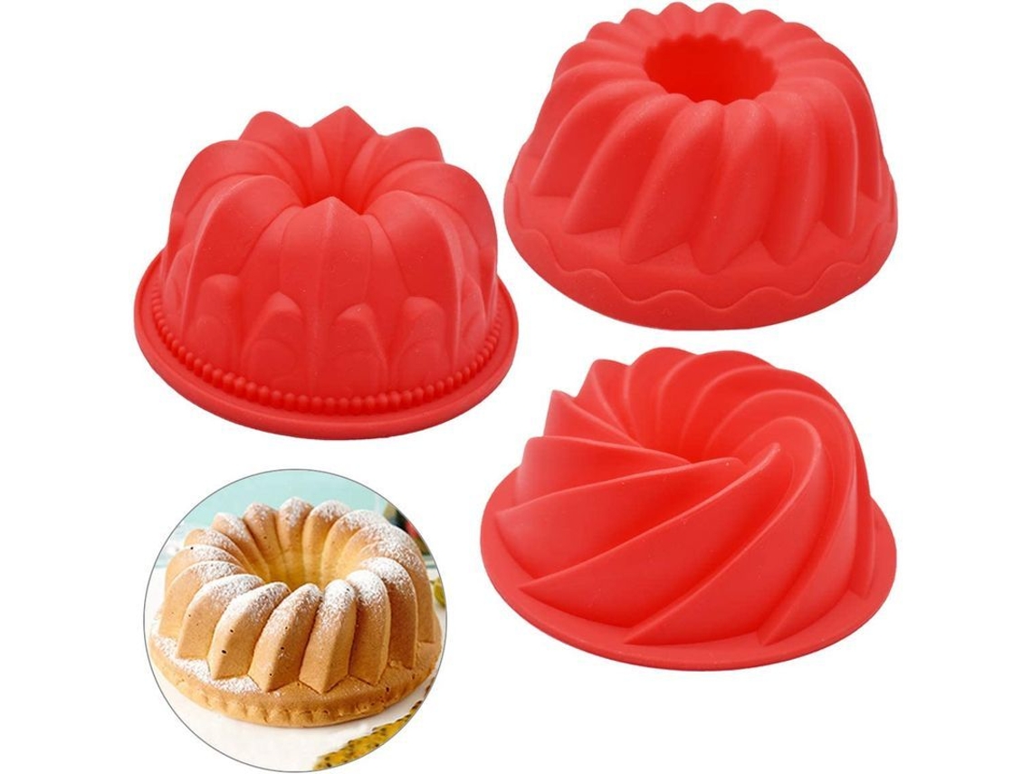 3 Moldes De Silicona Con Ranuras, Antiadherentes, Para Pasteles, Donas Y Postres.