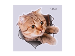 Pegatinas de pared de animales 3D para asiento de inodoro de baño, vinilo impermeable de gato 2