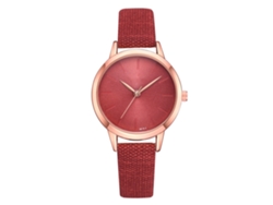 Reloj De Pulsera Xr3365 Para Mujer Con Diamantes De Imitación, Elegante Y Moderno, Color Rojo Sólido, Movimiento De Cuarzo.