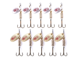 10 señuelos giratorios de metal con lentejuelas, 6,7 cm, 7 gramos Mdug