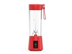 Licuadora portátil de seis cuchillas de 13 oz para jugos, yogures, batidos y licuados con puerto de carga USB tipo C Gusshious Red
