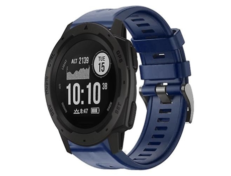 Correa De Smartwatch Para Garmin Instinct Color Sólido Hebilla De Metal Correa De Reloj De Silicona Azul Medianoche VENISYMLIS
