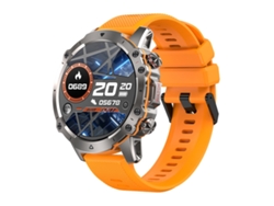 Reloj inteligente de 1,43 pulgadas con llamadas de voz y monitorización de salud. (Correa de silicona naranja)