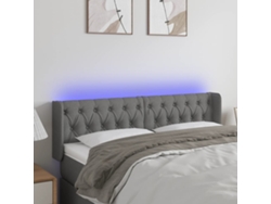 Cabecero Con Led De Tela Gris Oscuro 163x16x78/88 Cm