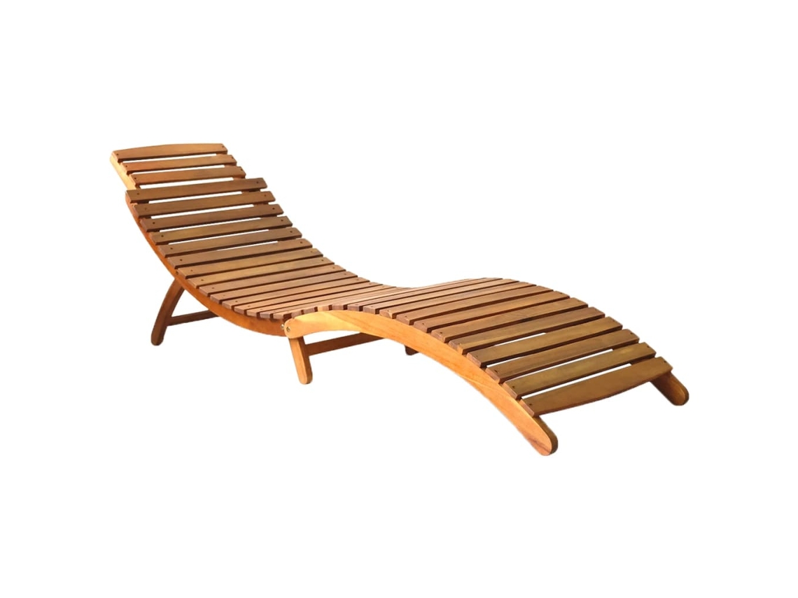 Tumbona de madera maciza de acacia color marrón de Lovely Home