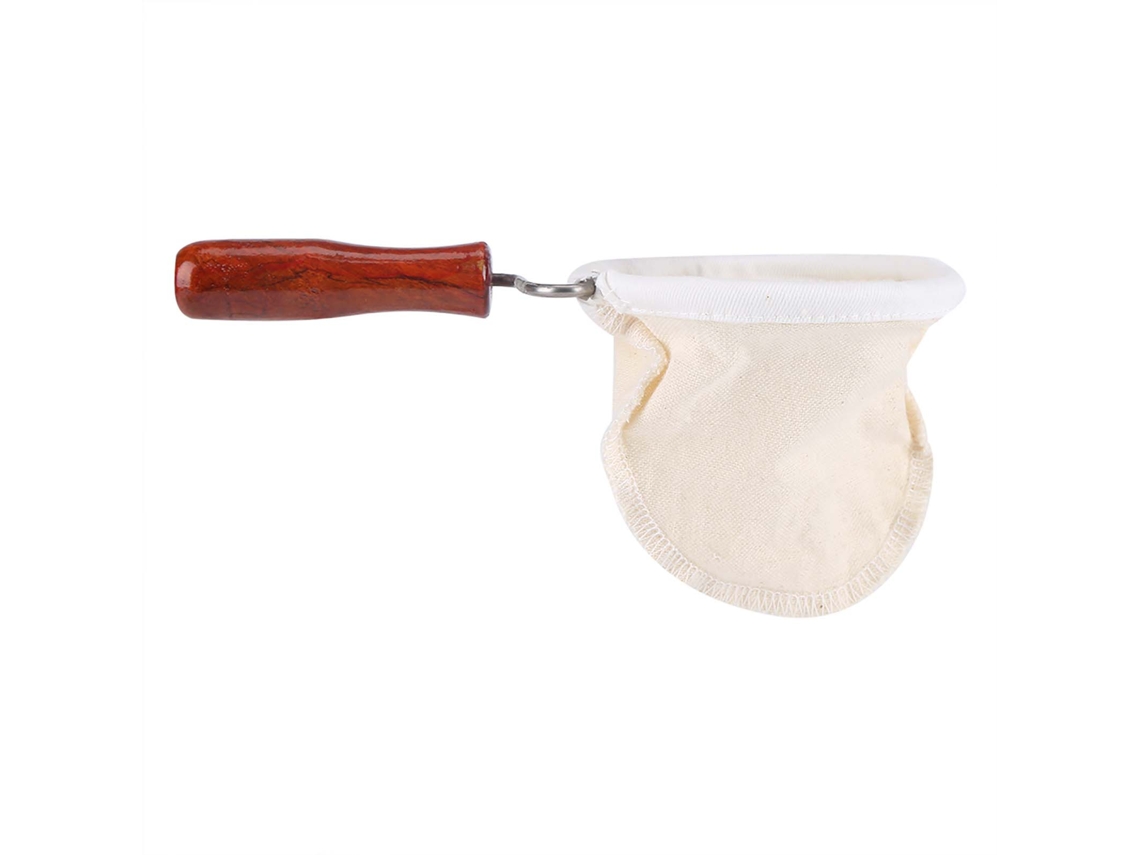 Filtro de café reutilizable de franela con mango de madera para goteo manual | Sin marca