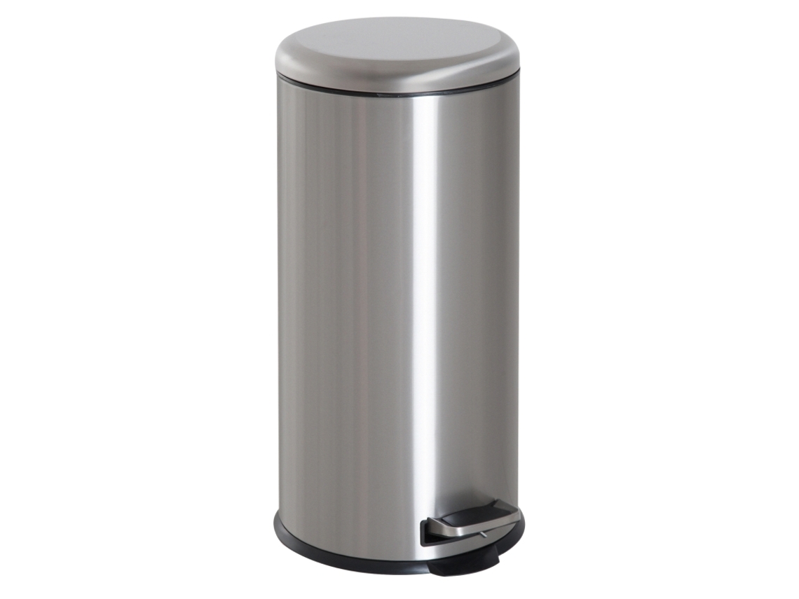 Cubo De Basura Con Pedal De Acero Inoxidable, 30 Litros, Cubo Interior Plateado