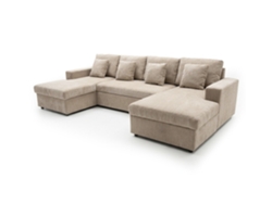 Sofá cama doble Castle Chaise Longue, 330 cm, beige