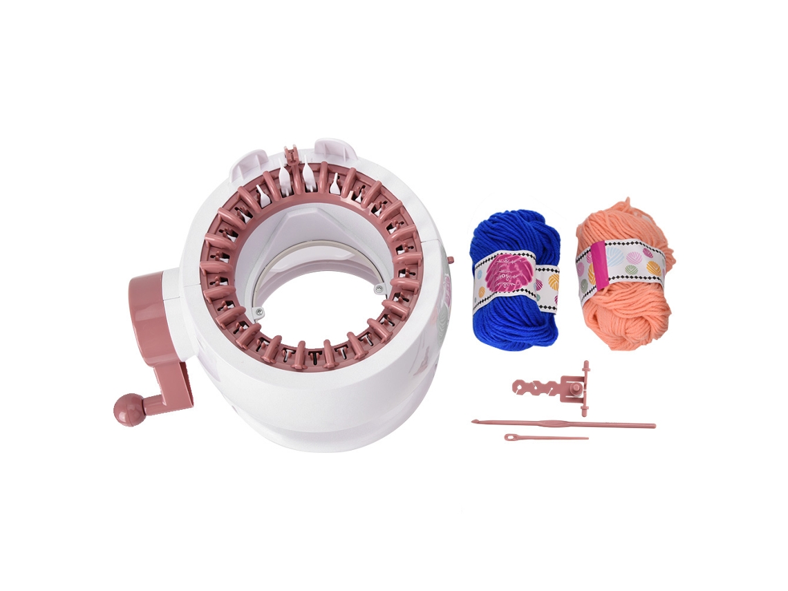 Máquina de tejer manual DIY, juguete educativo para que los niños hagan gorros, bufandas y suéteres a mano.