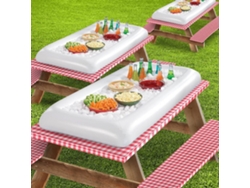 Ymsl Nevera Hinchable Para Servir Hielo Con Tapón De Drenaje Plato Flotante Para Barbacoas Picnics Y Fiesta En La Piscina Hxl