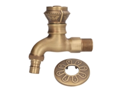 Grifo de latón antiguo para lavabo de baño, agua caliente y fría