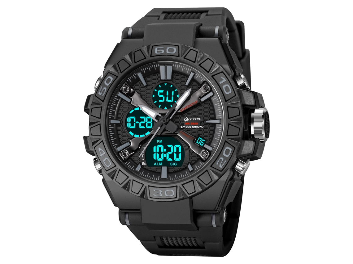 Reloj Digital Deportivo Luminoso (negro), Cronógrafo Multifuncional Resistente Al Agua.