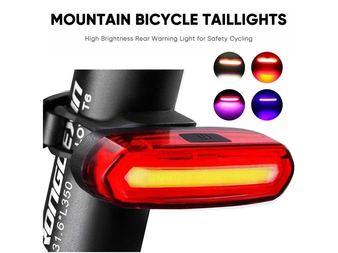 Lanterna Traseira Bicicleta Bateria 600mah 4 Modos Iluminação Usb-c Ipx6 Resistente Desgaste Leve Ciclismo Noturno
