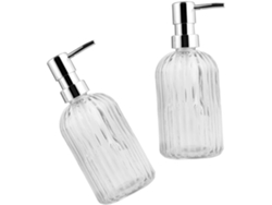 Com 2 Frascos Dispensadores De Vidro Vazios De 400 Ml Com Bomba, Tamanho Compacto, Adequados Para Uso.