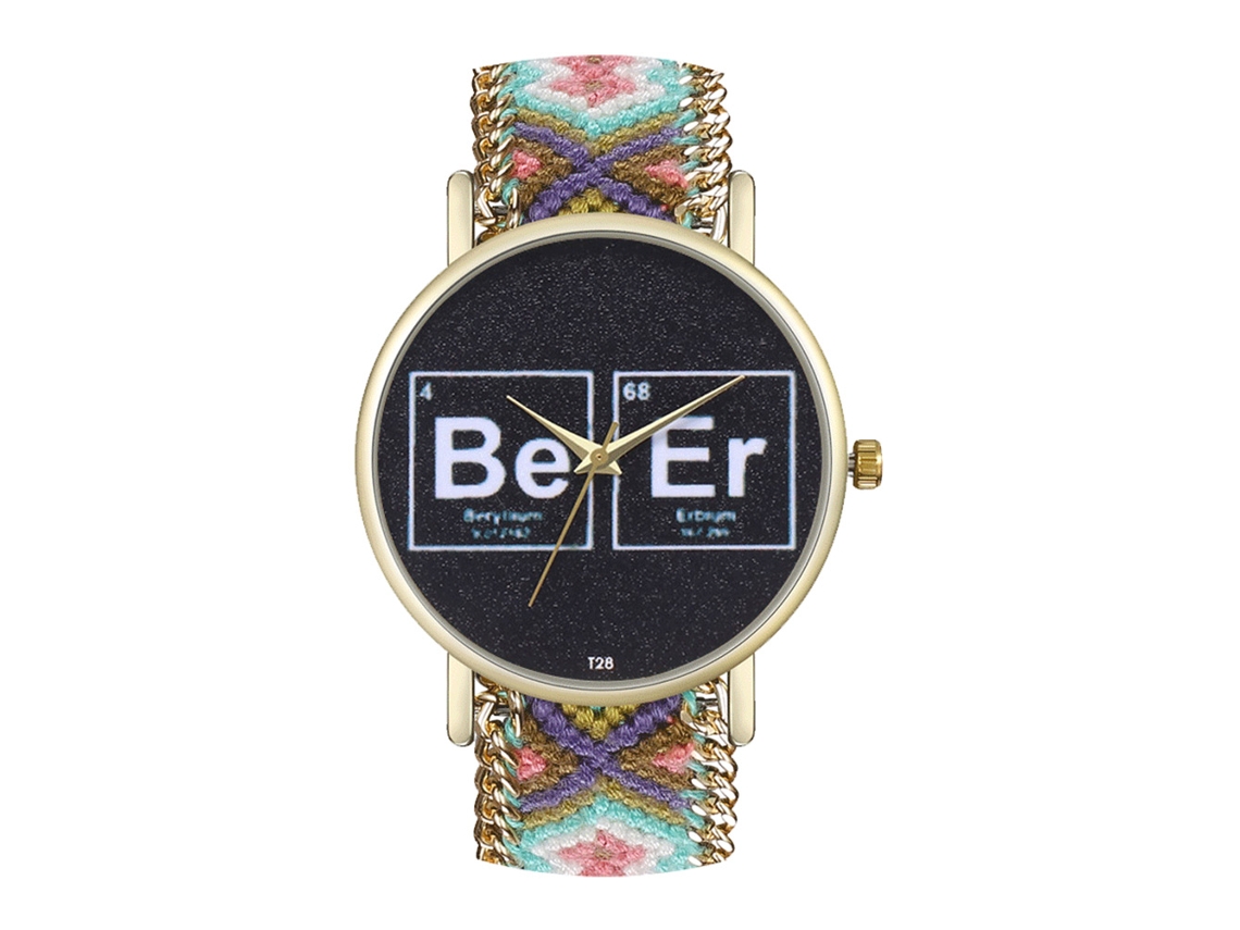 Elegante Reloj De Pulsera Unisex De Cuarzo Con Correa De Lana Informal (07)