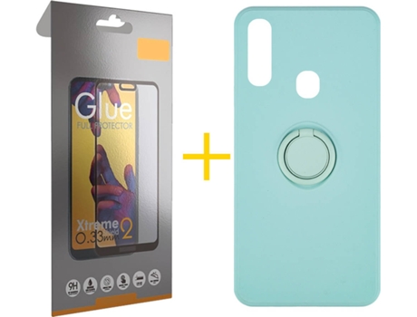 Carcasa + Protector de Pantalla para Samsung Galaxy A20e SKYHE Verde Agua