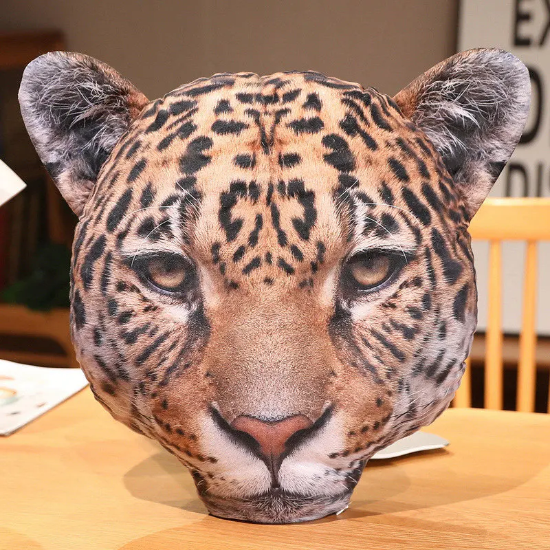 (leopardo 40 Cm) Almohada/respaldo Para Cabeza/espalda De Animal Simulado Adulto Con Soporte Lumbar