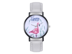 Reloj De Pulsera Para Mujer Con Estampado Animal, Piel Sintética, Movimiento De Cuarzo, Estilo Sencillo, Color Gris.